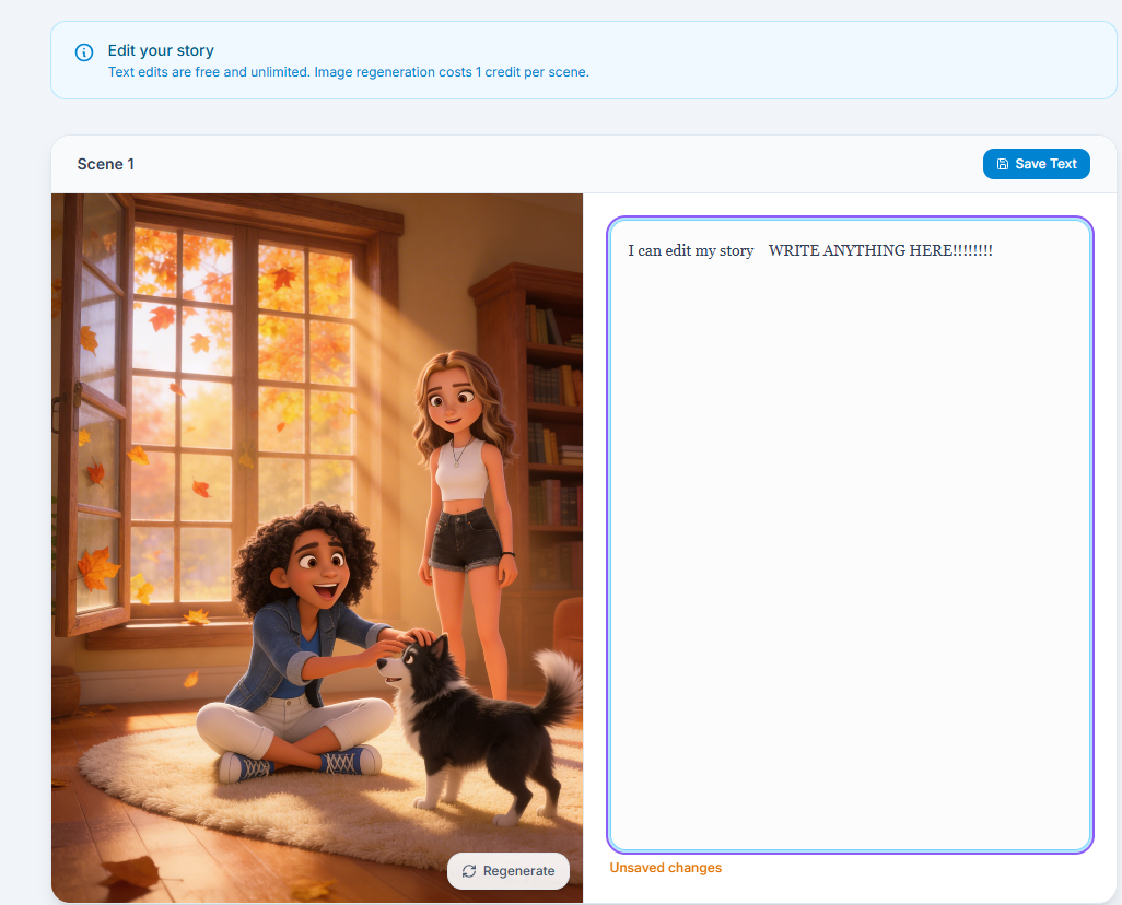 Edit screen